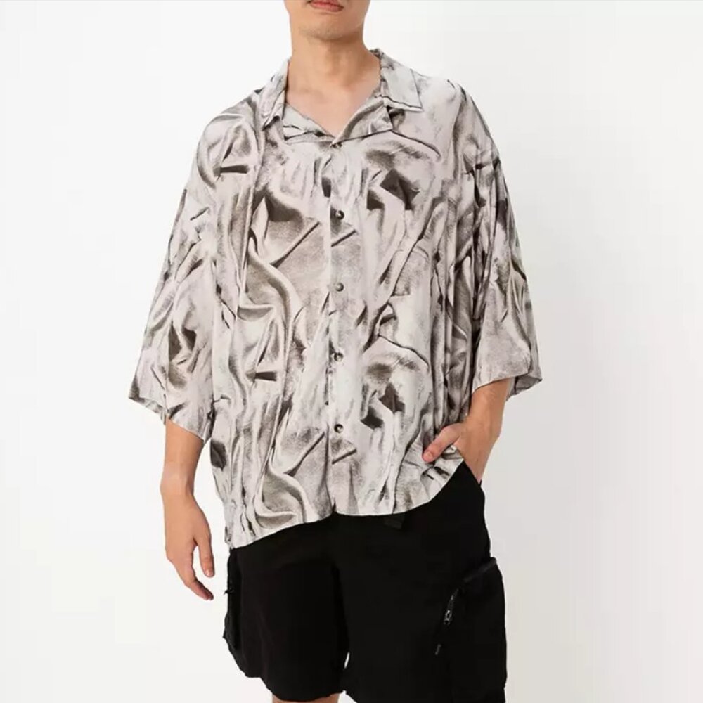 Zara Abstact Printed Collared Short Sleeve Shirt